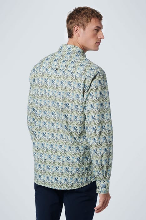 SHIRT STRETCH ALLOVER PRINTED LIGHT GREEN 2