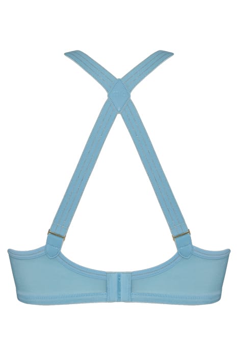 GLORIA AIRY BLUE AND GOLD PLUNGE BALCONY BRA 4