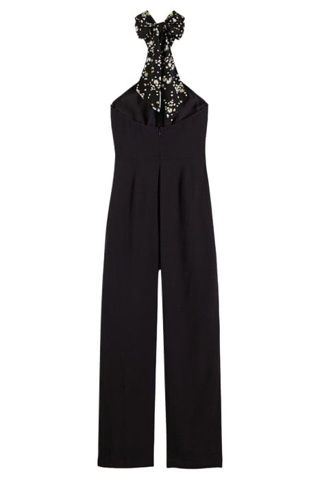 CONTRAST BOW JUMPSUIT BLACK 2