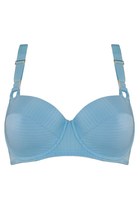 GLORIA AIRY BLUE AND GOLD PLUNGE BALCONY BRA 3