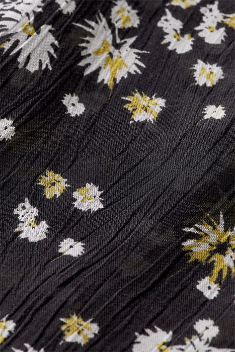 CONTRAST RUFFLE BLOUSE DANDELION BLACK 7