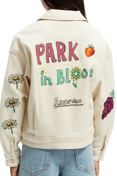 PLACED ARTWORK COTTON TWILL TRUCKER JACKET VANILLA ICE 7