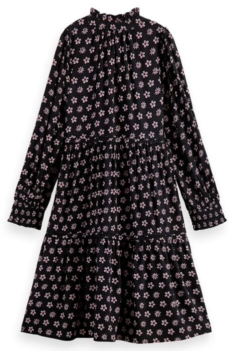 LONG-SLEEVED ALL-OVER PRINTED DRESS NIGHT PATCHWORK FLOWER 3