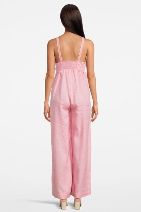 LINEN JUMPSUIT WITH TIE DETAIL WATERMELON 3