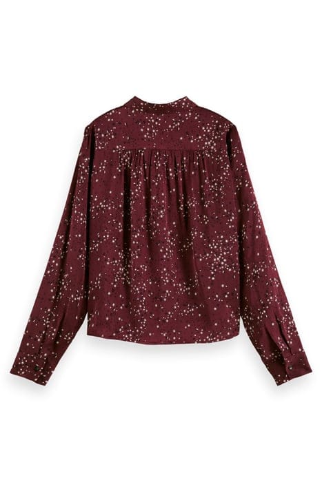 VISCOSE JACQUARD SLIM FIT SHIRT MILKY WAY CRIMSON 2