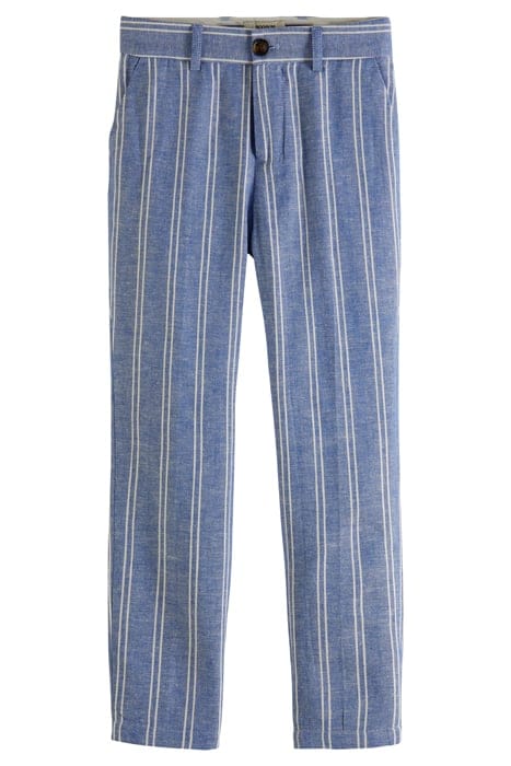 STRIPED RELAXED SLIM FIT- LINEN DRESSED PANTS BLUE STRIPE 1