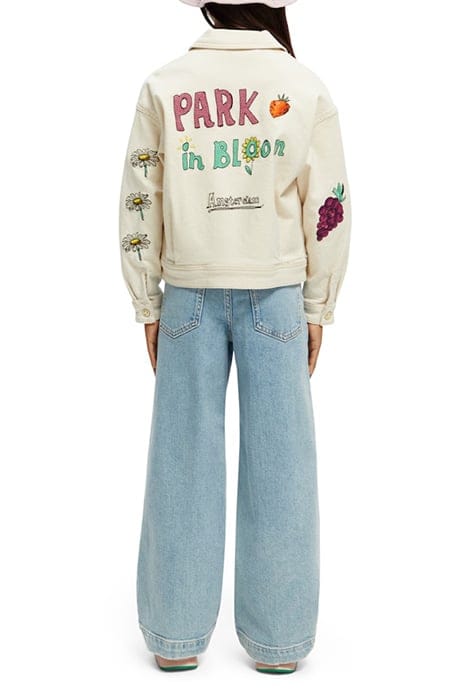 PLACED ARTWORK COTTON TWILL TRUCKER JACKET VANILLA ICE 4