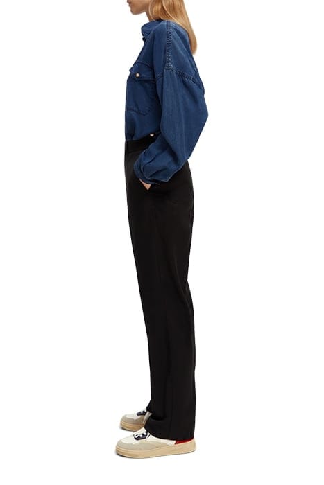 HAILEY - HIGH RISE STRAIGHT LEG TROUSERS BLACK 4
