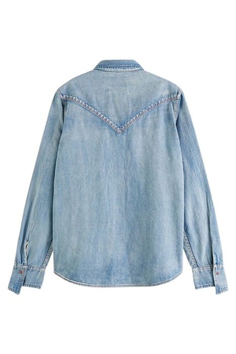 DENIM WESTERN SHIRT WITH EMBROIDERED DETAILS WASHED INDIGO 2
