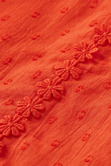 BRODERIE ANGLAISE TAPE DETAIL DRESS STRAWBERRY 3