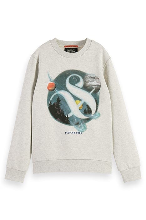 ARTWORK CREWNECK SWEATSHIRT ECRU MELANGE 1