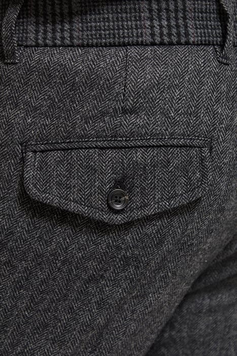 STUART- WOOL-BLEND YARN-DYED CHINO GREY BLACK HERRINGBONE 8