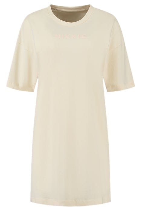 NIKKIE LOGO TEE DRESS PEARL 1