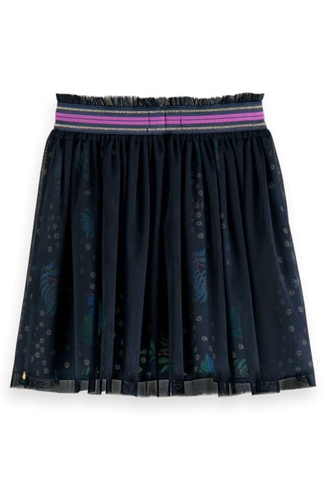 TULLE LAYERED MINI SKIRT SHINY LEAF NIGHT 5