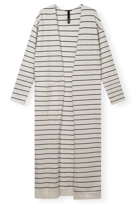 LONG CARDIGAN STRIPE ECRU/BLACK 3