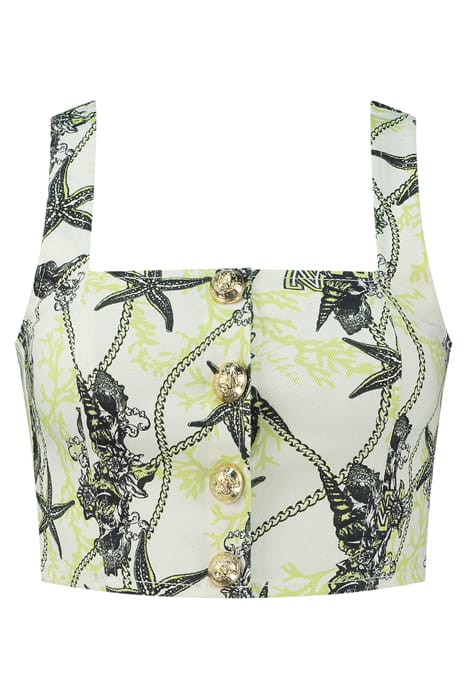 CHELSEA PRINTED TOP STAR WHITE/LIME YELLOW 1