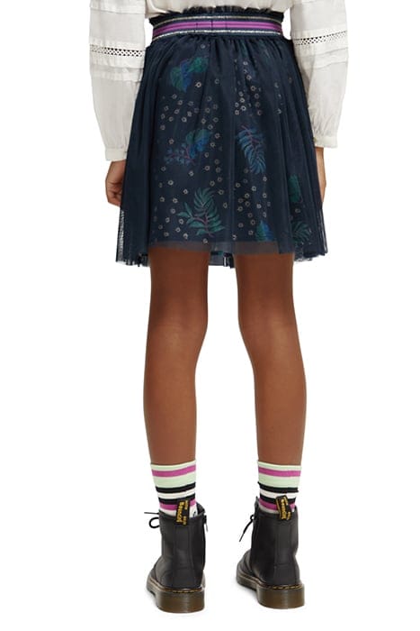 TULLE LAYERED MINI SKIRT SHINY LEAF NIGHT 2