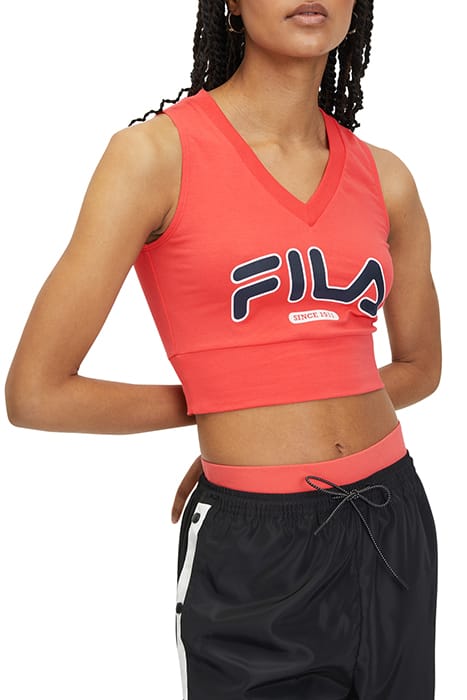 LAIXI CROPPED V-NECK TOP CAYENNE 1