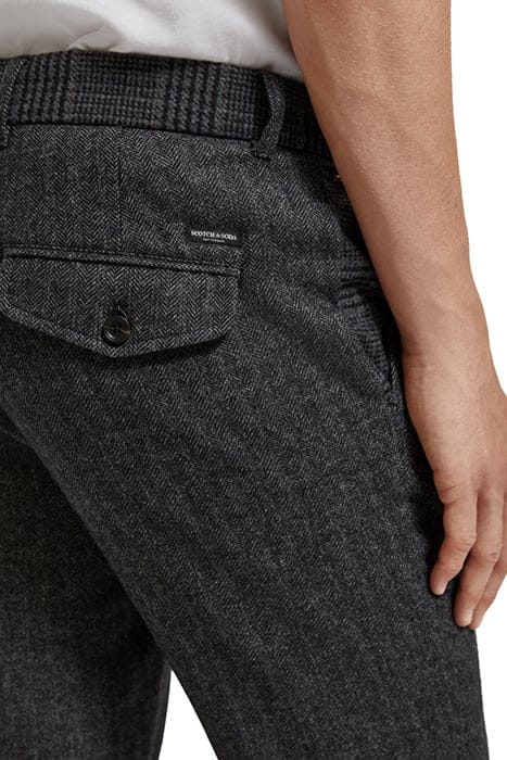 STUART- WOOL-BLEND YARN-DYED CHINO GREY BLACK HERRINGBONE 7