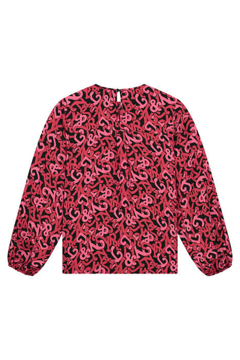 MAY BLOUSE BLACK/CARDINAL RED/FRUIT PAVE 2