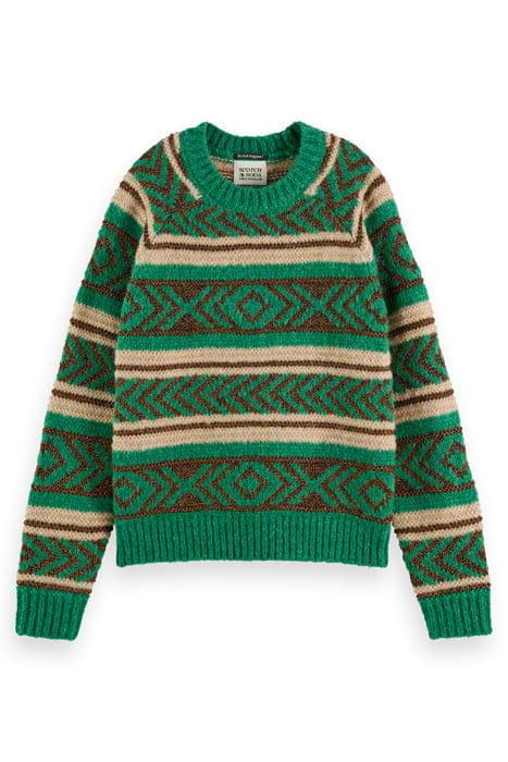 METALLIC FAIR ISLE PULLOVER FROZEN MINT 4