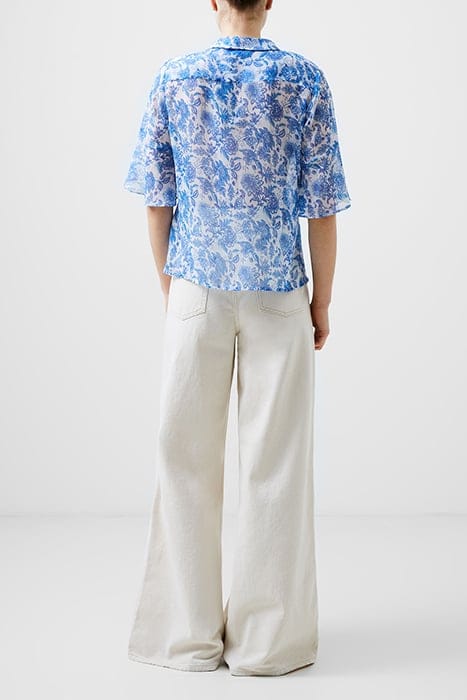 COSETTE PINTUCK TOP WHITE/BAJA BLUE 2