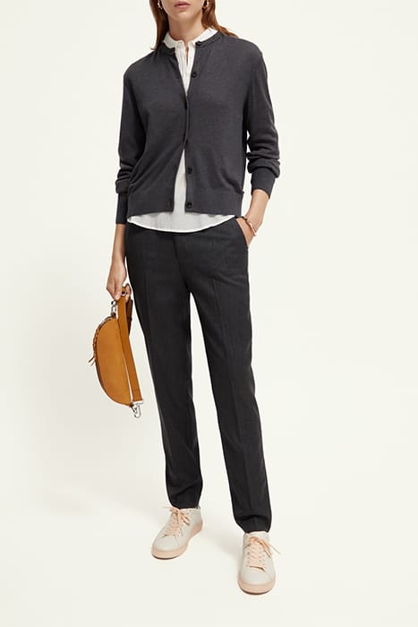 LOWRY - MID RISE SLIM LEG TWILL WOOL BLEND PANTS CHARCOAL ME 3