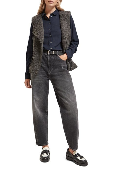 BOUCLE BIKER GILET CHARCOAL MELANGE 6