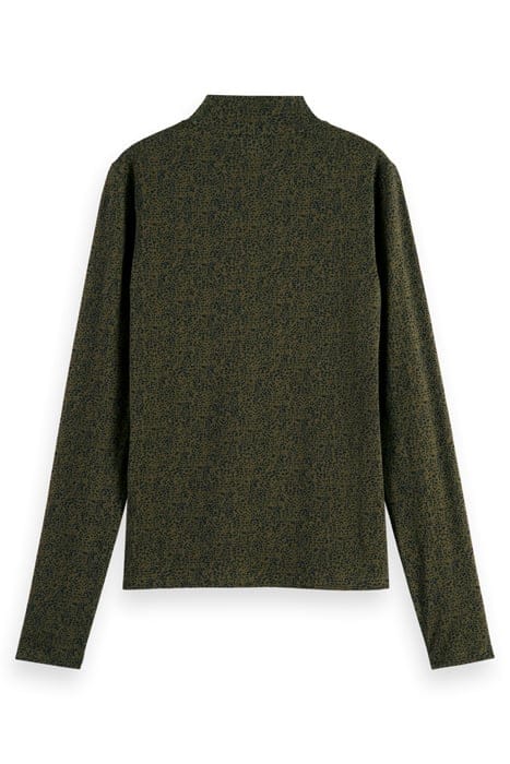 ALL OVER PRINTED MOCKNECK LONG SLEEVED SHIRT LEOPARD SPOT GR 5