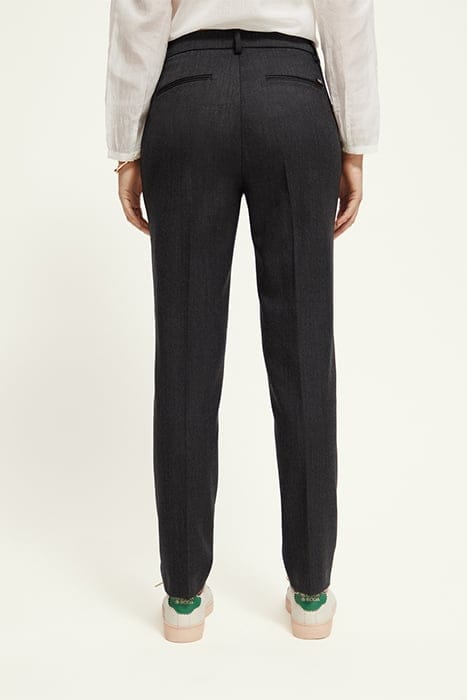 LOWRY - MID RISE SLIM LEG TWILL WOOL BLEND PANTS CHARCOAL ME 2