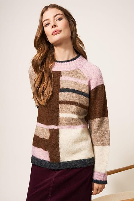 MEDWAY COLOURBLOCK JUMPER NATURAL 1