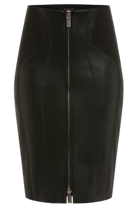 MARCIANO BY GUESS ROSE SKIRT JET LEATHER BLACK 4