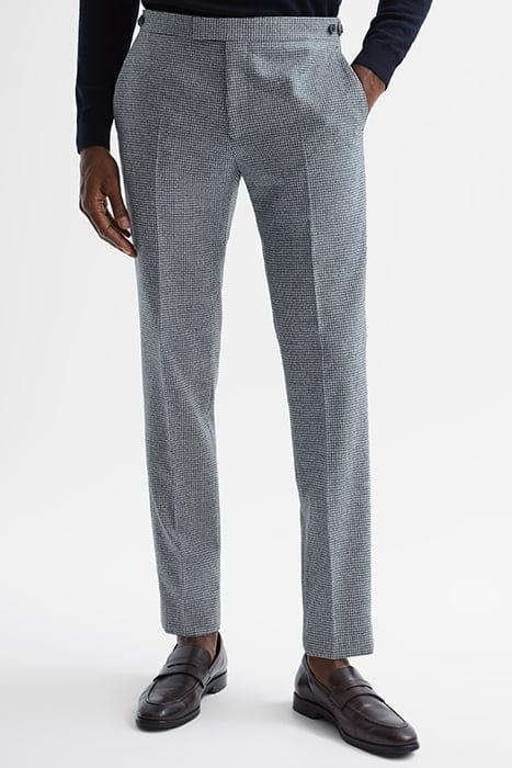 ROGAN PUPPYTOOTH SUIT PANTS — BLUE 1