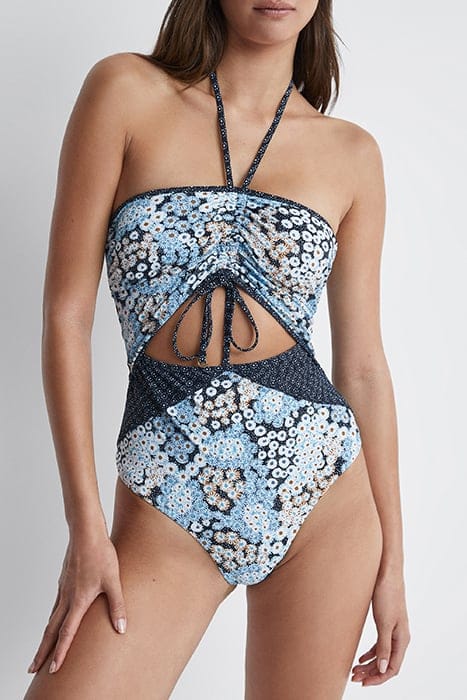 MEGAN PRINT ONE-PIECE — THE MODEL IS WEARING A SIZE 8 1