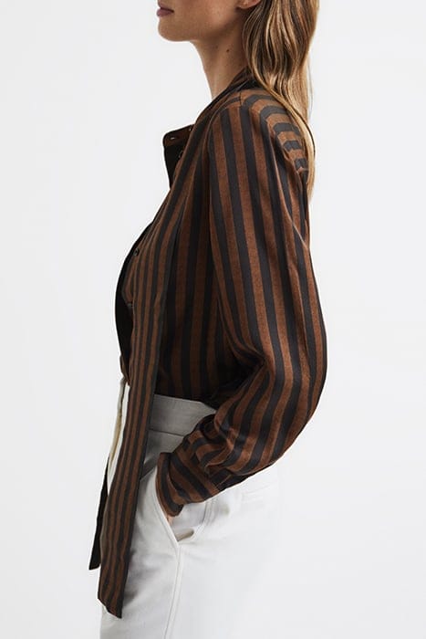 SAVANNAH STRIPE BLOUSES — BROWN 6
