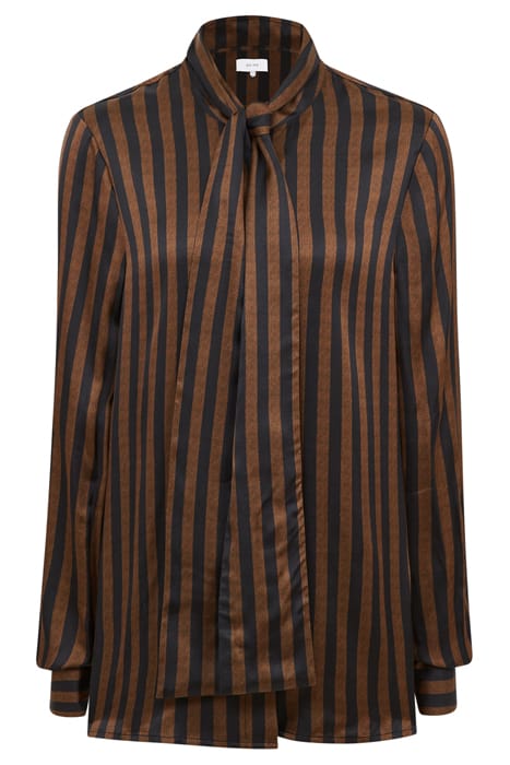 SAVANNAH STRIPE BLOUSES — BROWN 4