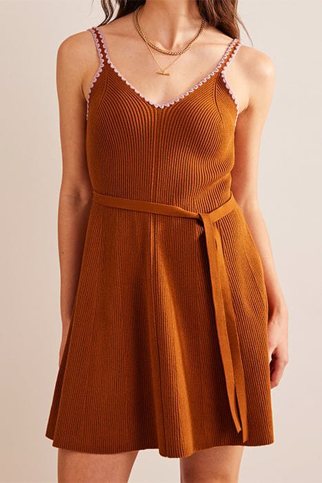 CROCHET-TRIM KNITTED DRESS PUMPKIN 1