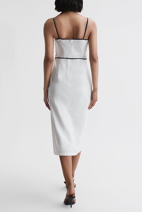 LEONA STRAPPY MIDI DRESS — WHITE 2