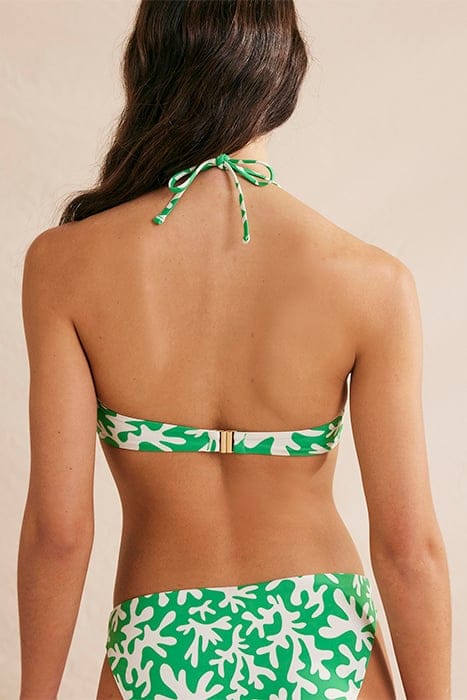 TAORMINA BANDEAU BIKINI TOP GREEN, ABSTRACT FOLIAGE 2