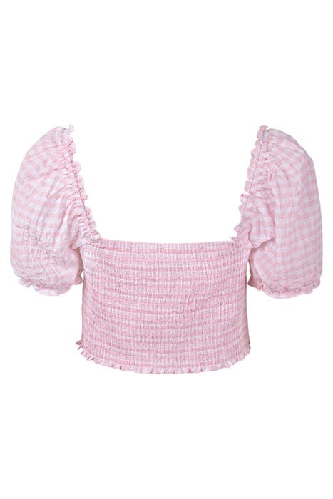 HAYLEY GINGHAM SHIRRED CO-ORD TOP GINGHAM 2