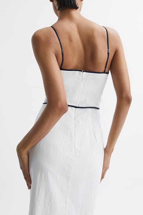 LEONA STRAPPY MIDI DRESS — WHITE 5