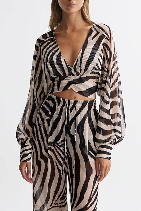 FARLEY PRINTED BLOUSE — BLACK/WHITE 1