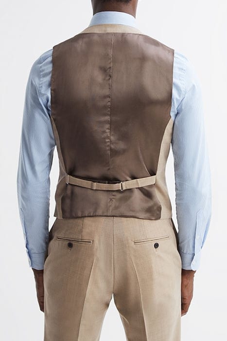 WISH PLAIN WAISTCOAT OATMEAL — CLASSIC FIT 2