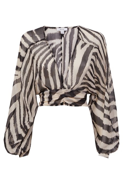 FARLEY PRINTED BLOUSE — BLACK/WHITE 3