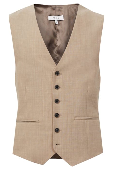 WISH PLAIN WAISTCOAT OATMEAL — CLASSIC FIT 4