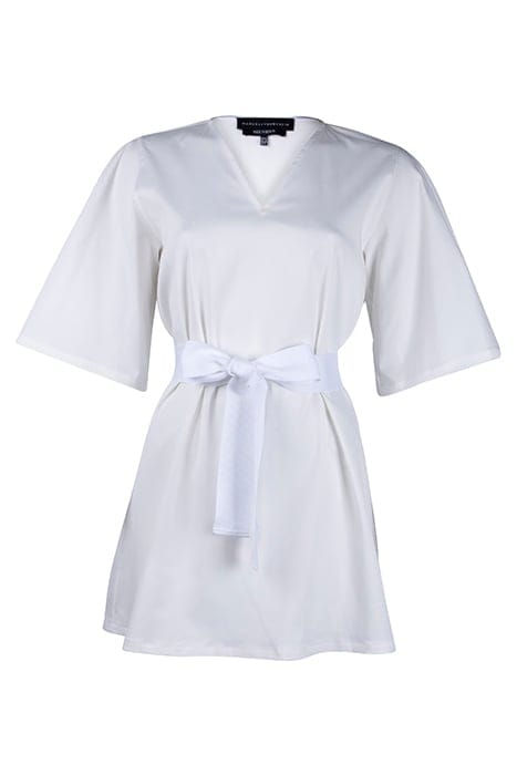 WOMENS OVERSIZED V NECK SHIRT WHITE 1