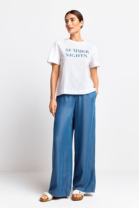 EASY FIT T-SHIRT SUMMER NIGHTS PRINT ORGANIC AZZURE BLUE 2