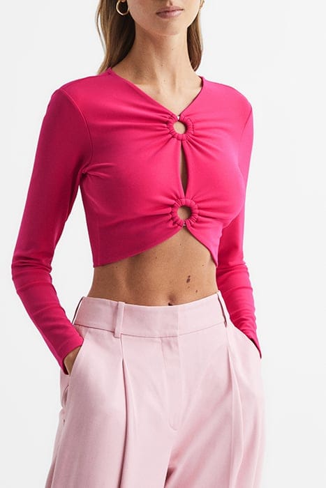 HANNAH-RING LONG-SLEEVED TOP — PINK 1