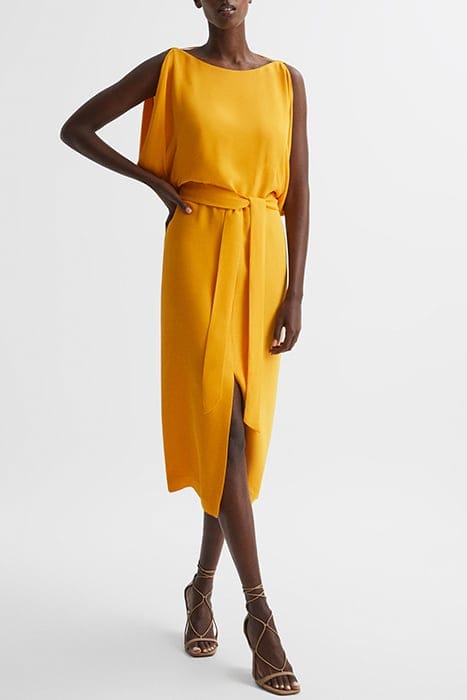 KALEA SPLIT MIDI DRESS — YELLOW 1