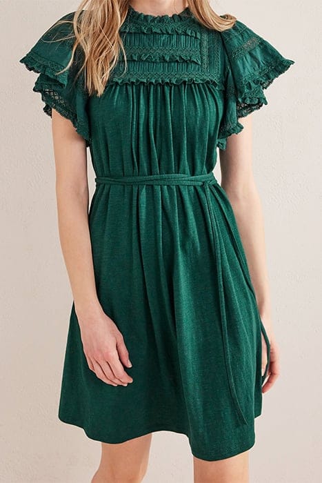 TRIM DETAIL JERSEY MINI DRESS EMERALD NIGHT 1
